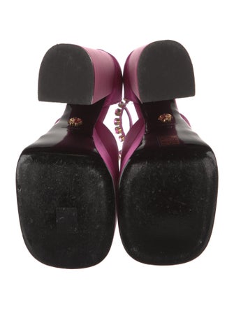 Versace Satin Crystal Embellishments Sandals