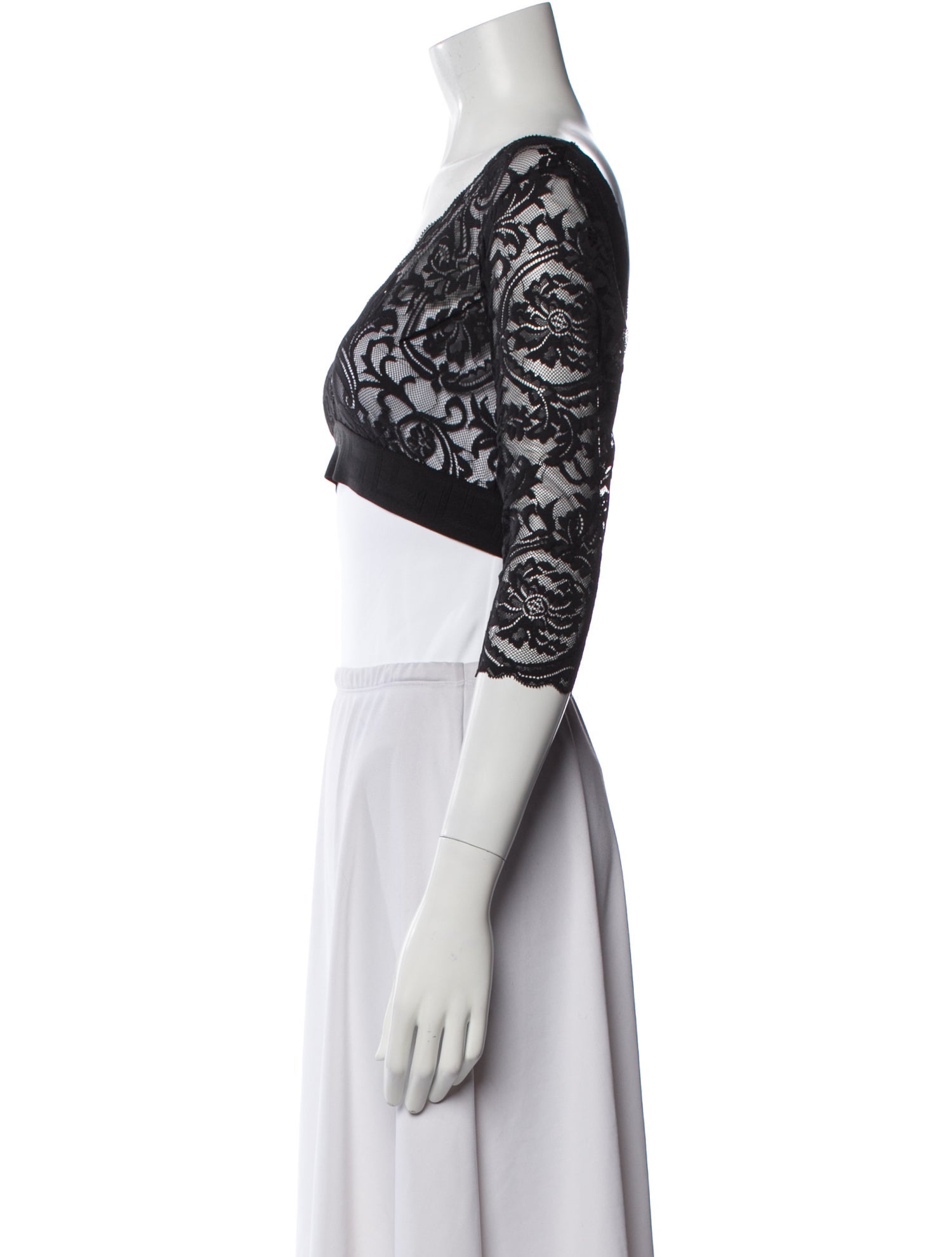 Versace Lace Lace Pattern Crop Top