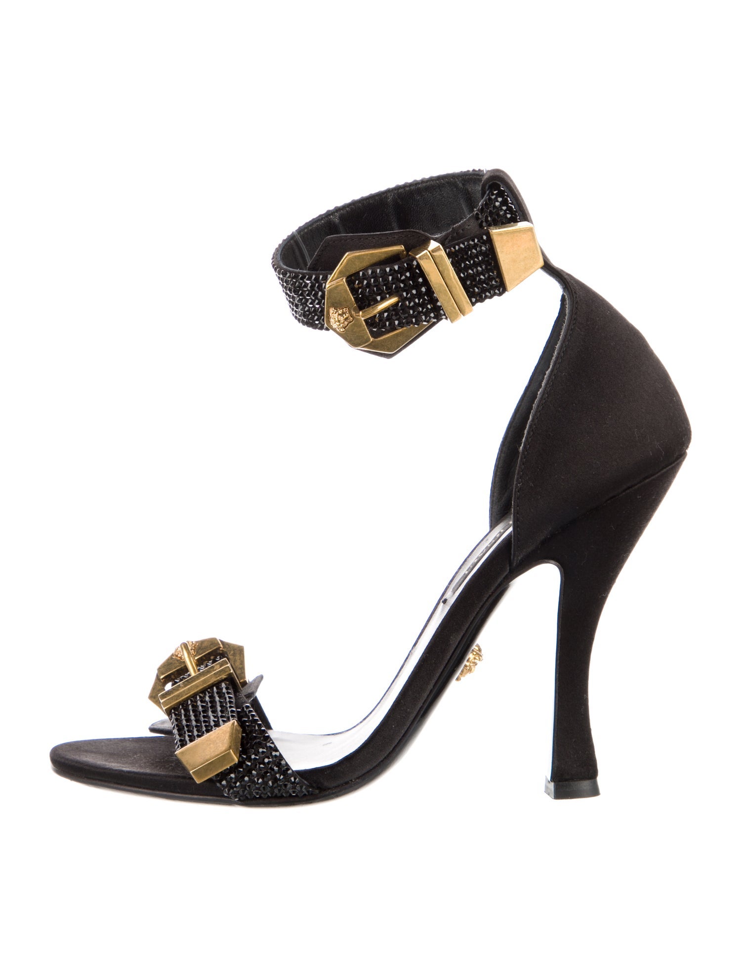 Versace Medusa Insignia Satin D'Orsay Pumps
