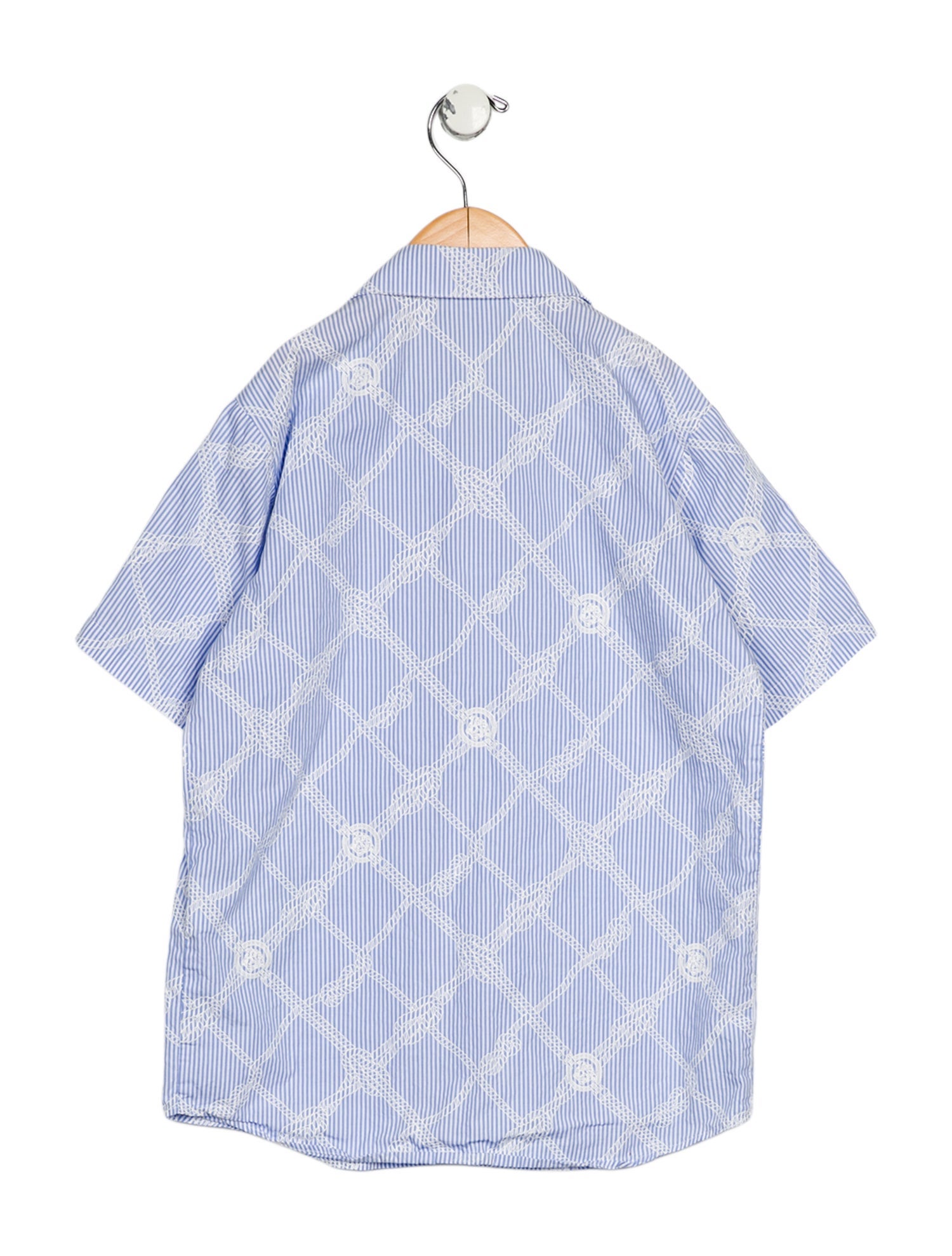 Versace Versace Boys Printed Short Sleeve Button Up