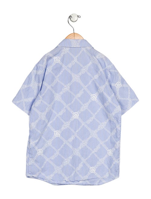 Versace Versace Boys Printed Short Sleeve Button Up