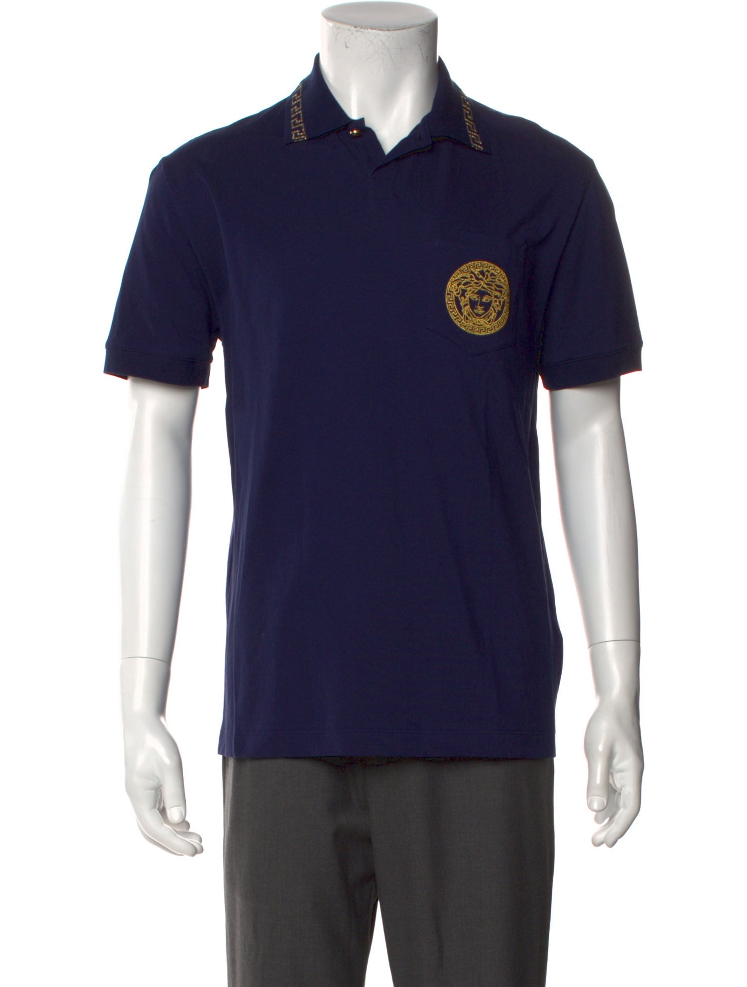 Versace Graphic Print Collar Polo Shirt w/ Tags