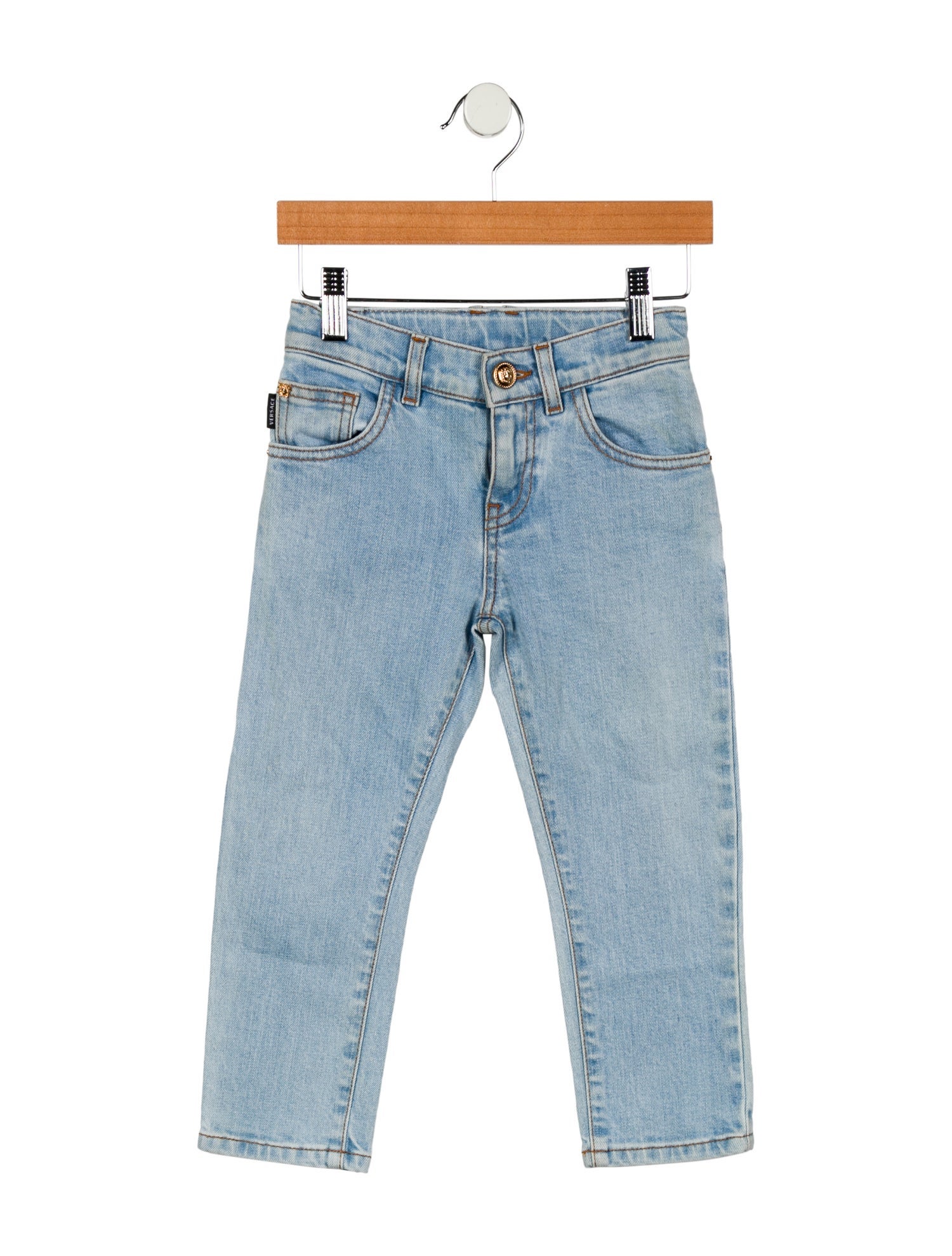 Versace Girls' Five Pocket Skinny Jeans