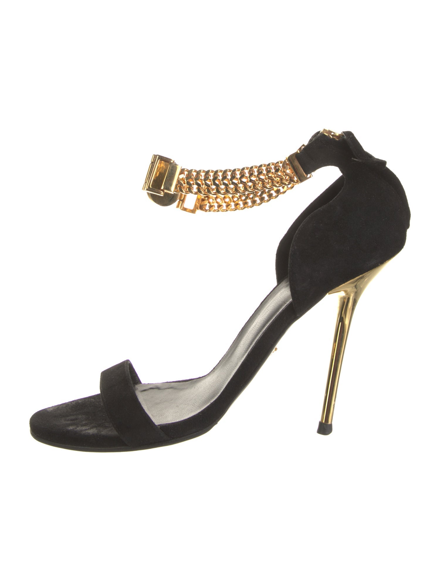 Versace Medusa Insignia Suede Sandals