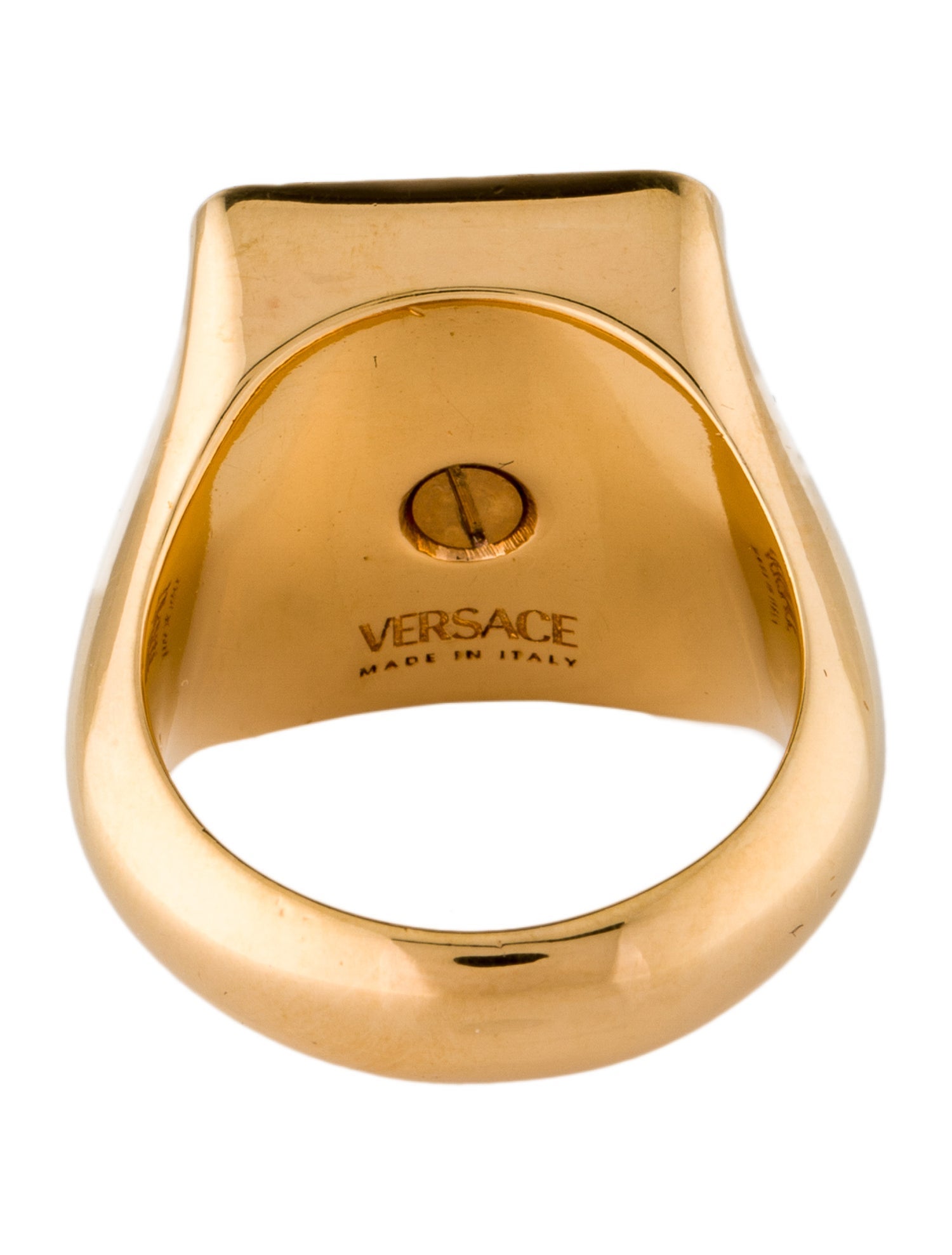 Versace Medusa Crystal Signet Ring