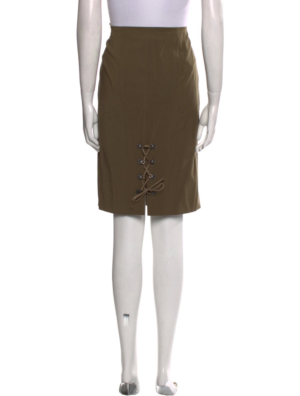 Versace Wool Skirt Green Interlocking CC Logo - image 3