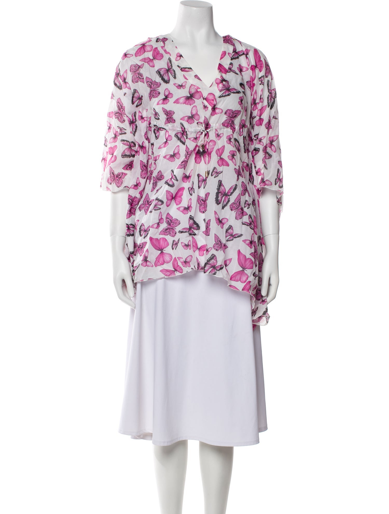 Versace Floral Print V-Neck Tunic