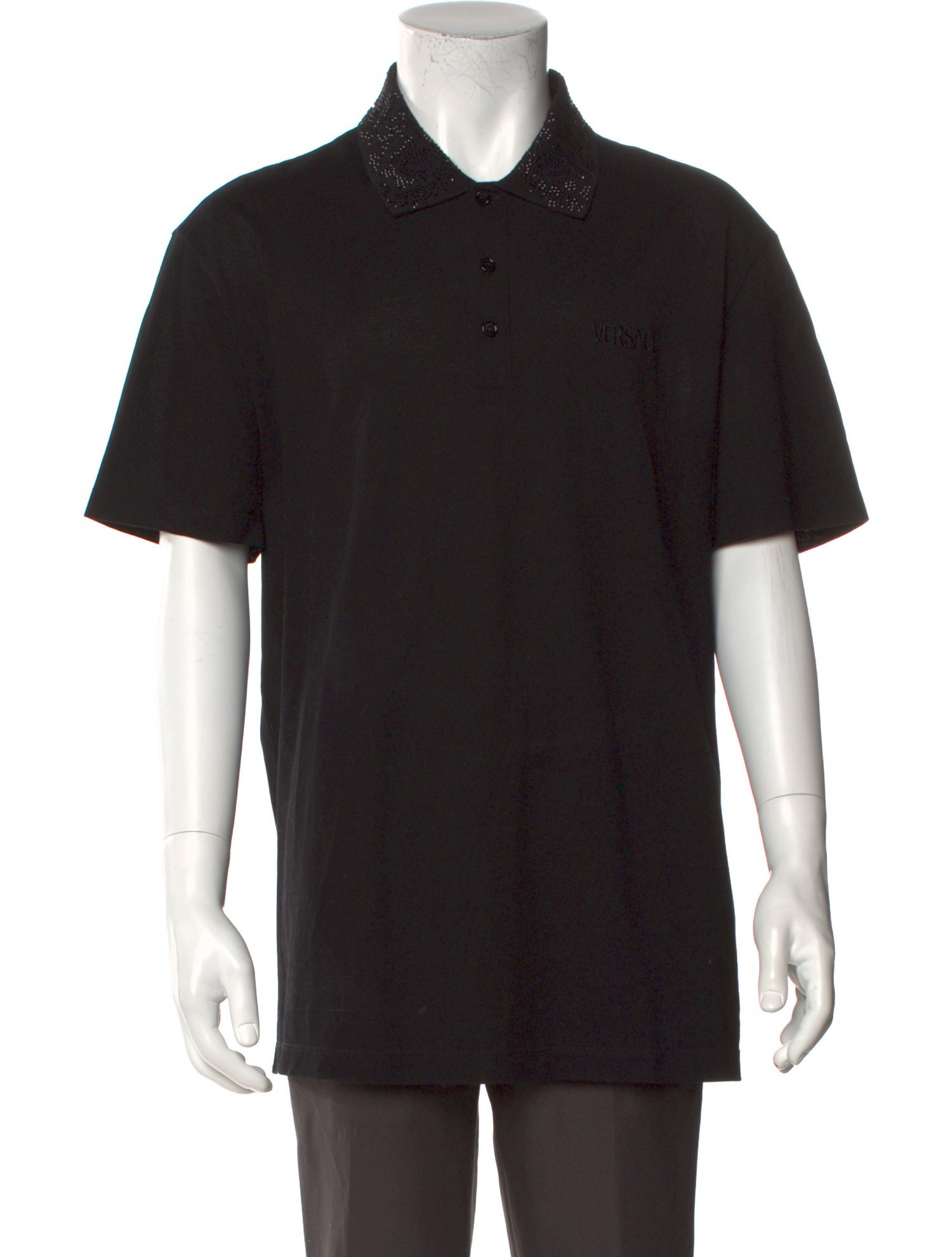 Versace Medusa Insignia Collar Polo Shirt