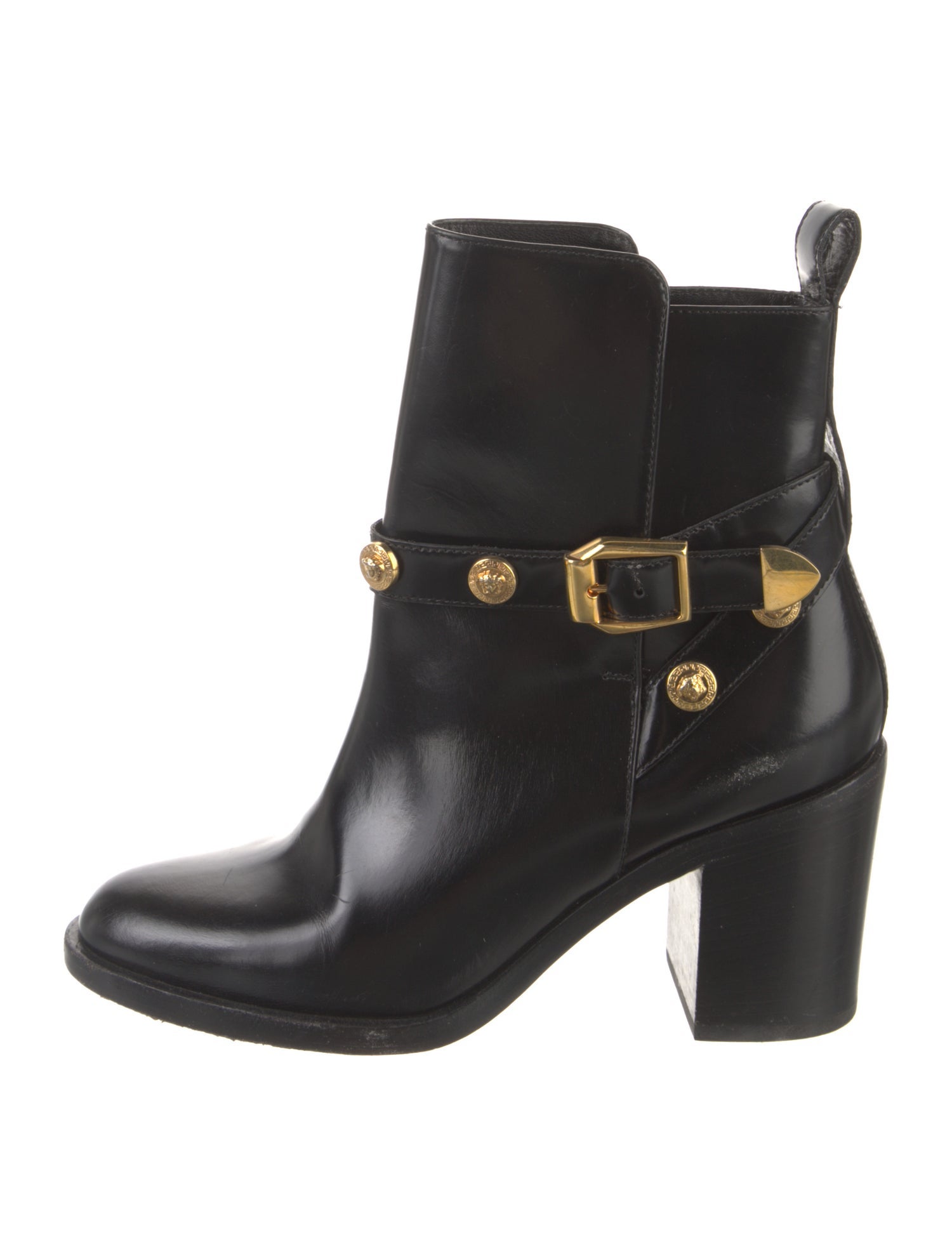 Versace Leather Moto Boots