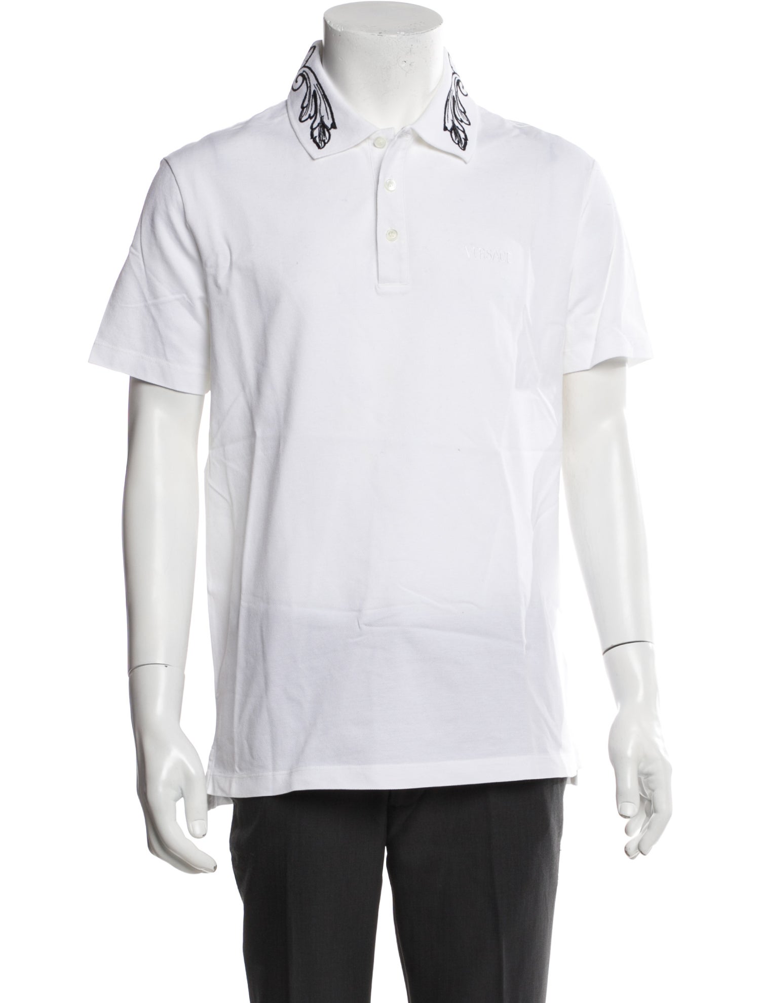 Versace Graphic Print Collar Polo Shirt