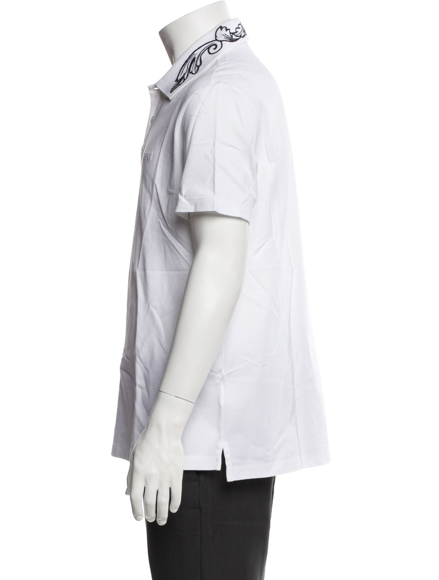 Versace Graphic Print Collar Polo Shirt