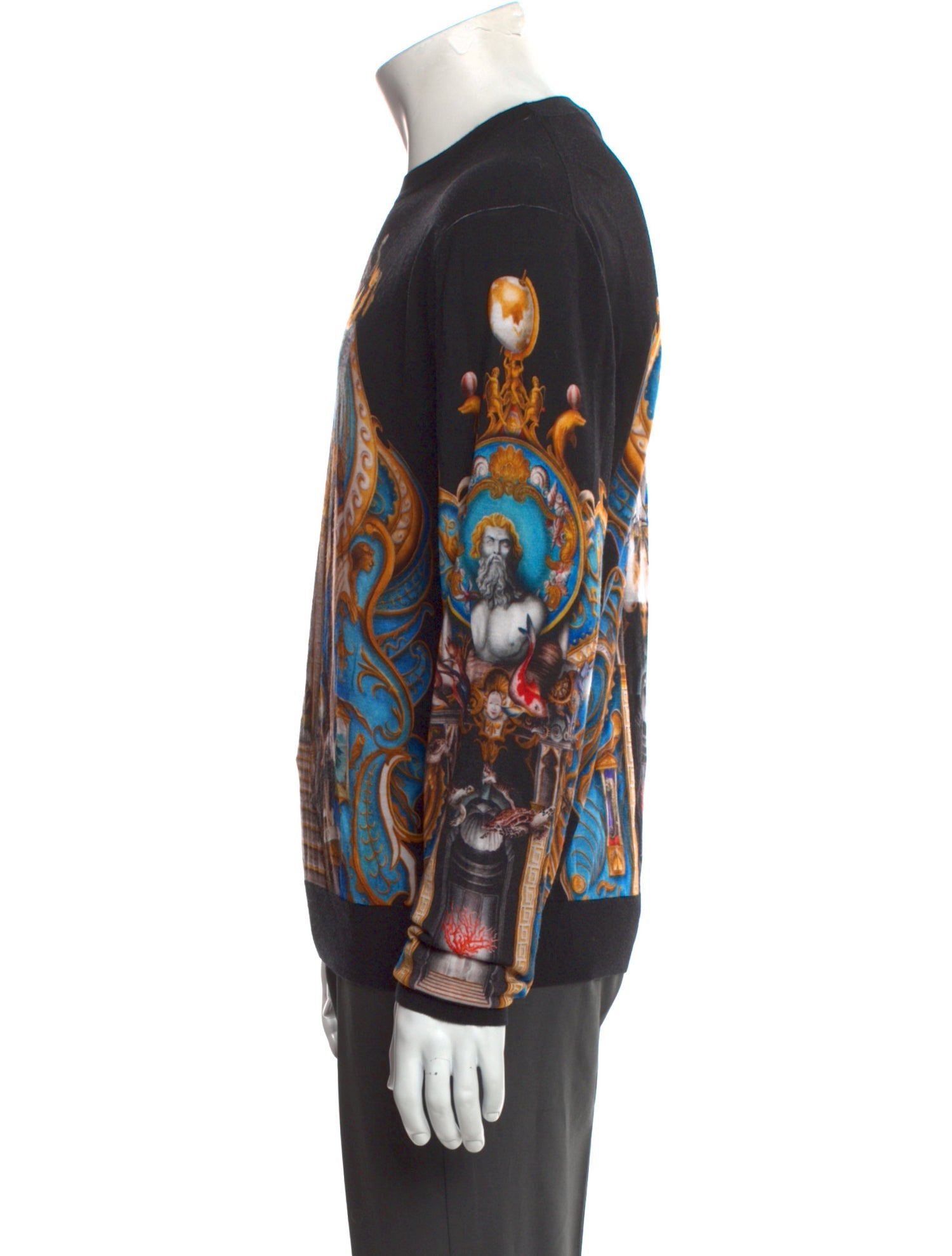 Versace Wool Graphic Print Pullover w/ Tags