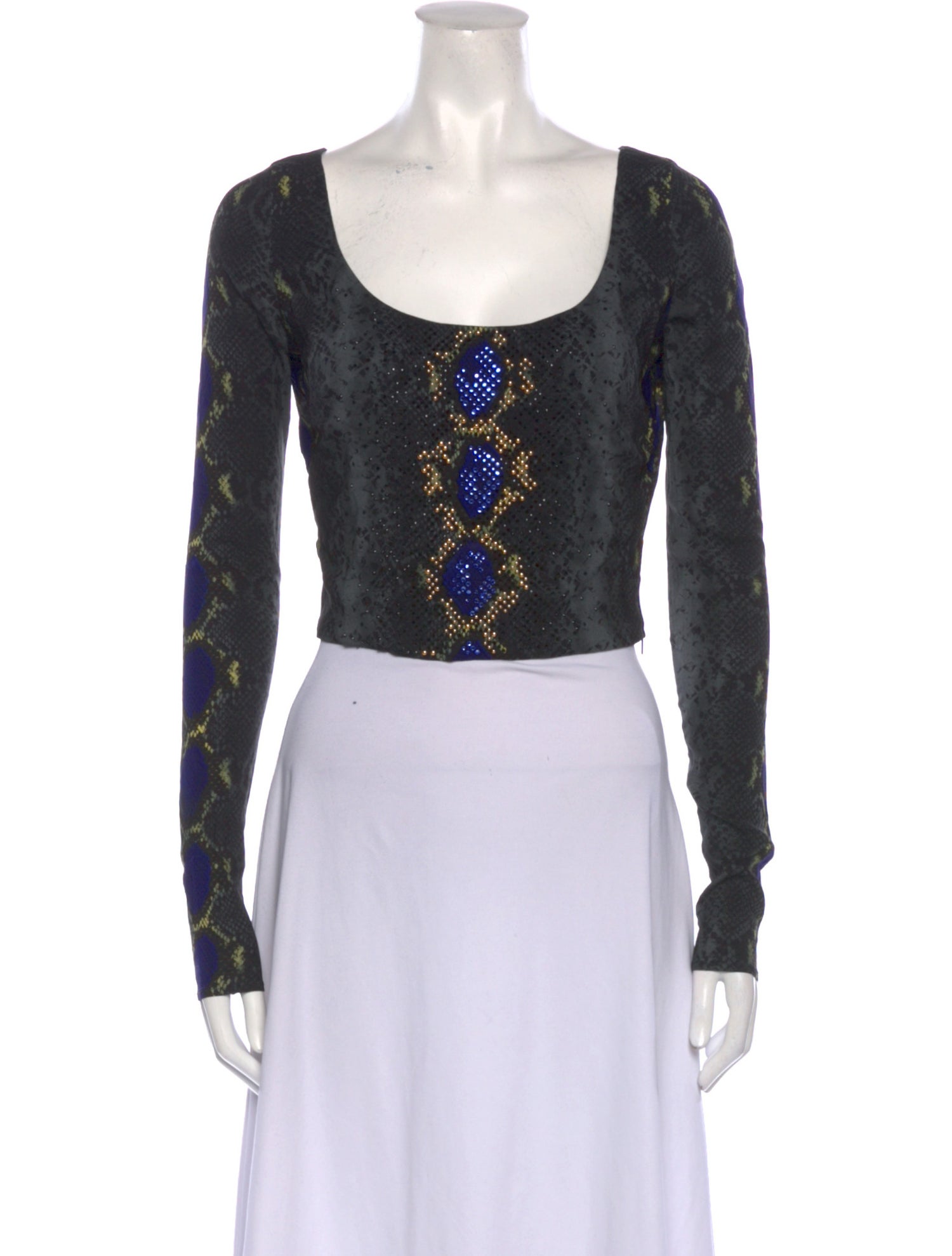 Versace Animal Print Scoop Neck Crop Top w/ Tags