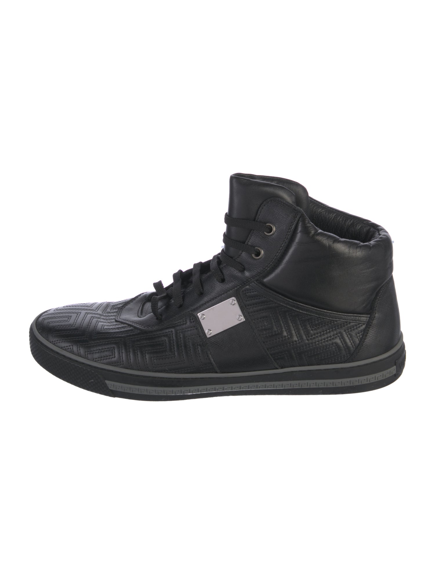 Versace Greca Pattern Leather Sneakers