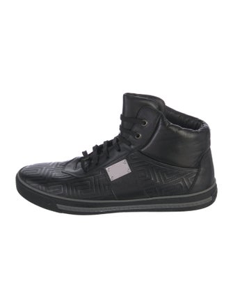 Versace Greca Pattern Leather Sneakers