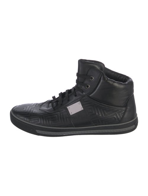 Versace Greca Pattern Leather Sneakers
