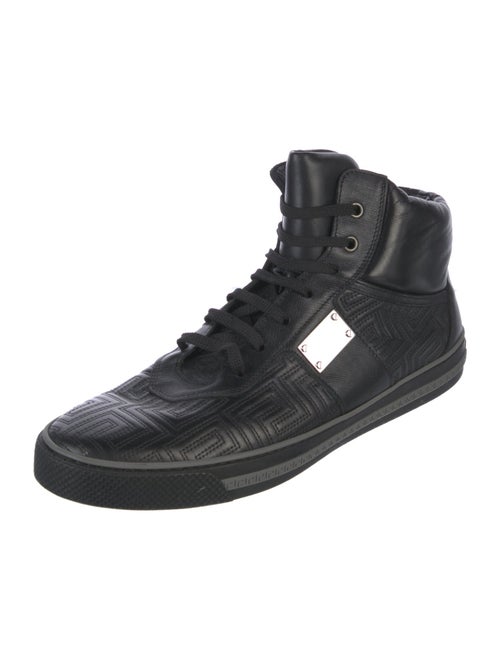Versace Greca Pattern Leather Sneakers