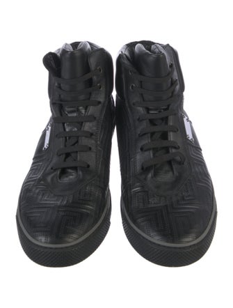 Versace Greca Pattern Leather Sneakers