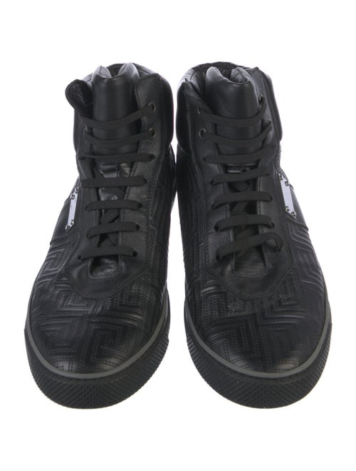 Versace Greca Pattern Leather Sneakers