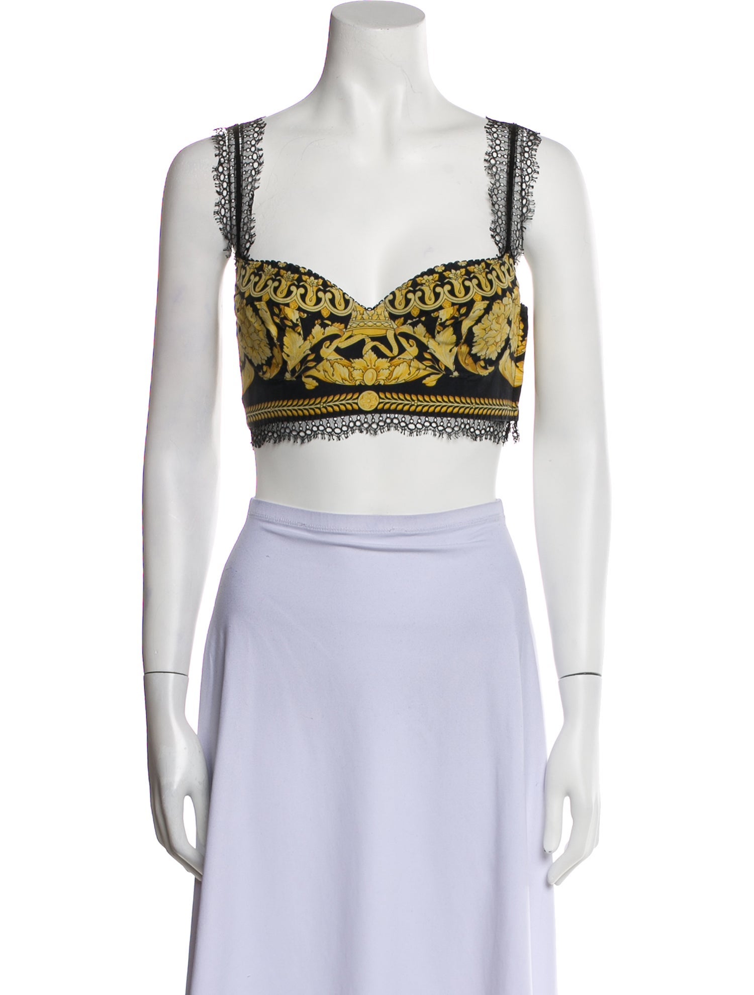 Versace Silk Printed Crop Top