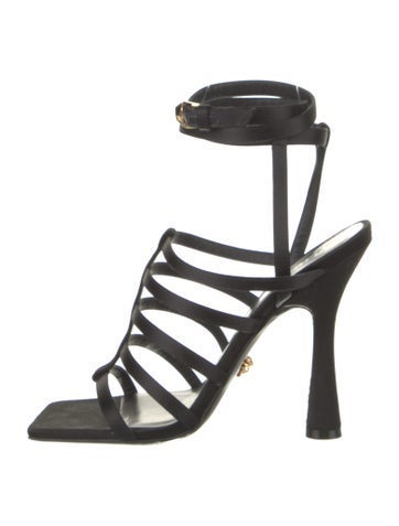 Versace Sandals Satin Crystal Embellishments Gladiator IT 37.5 | 7.5