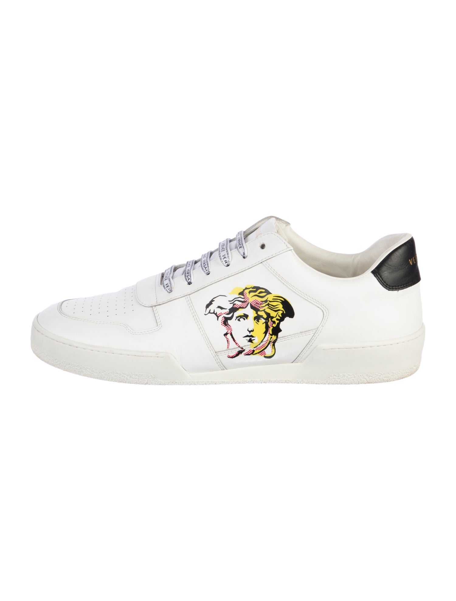 Versace Leather Animal Print Sneakers