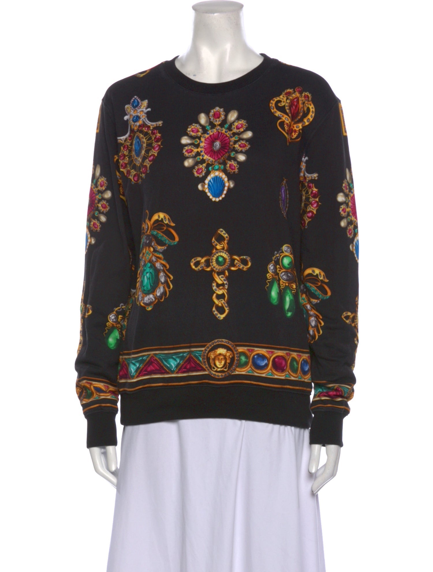 Versace Printed Crew Neck Sweatshirt