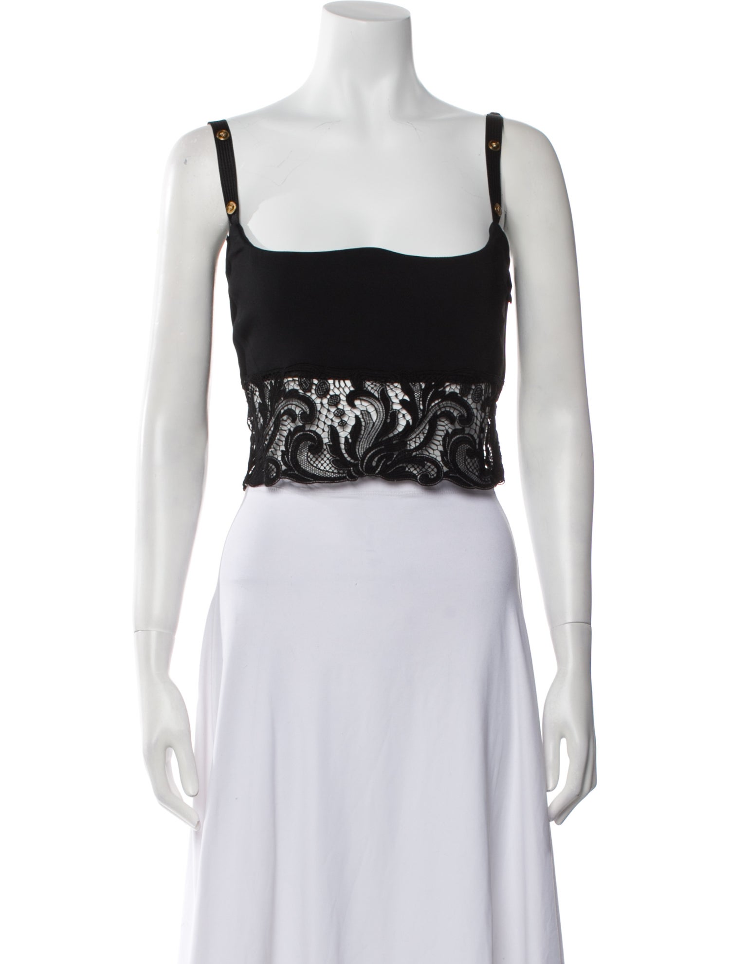 Versace Nylon Square Neckline Crop Top