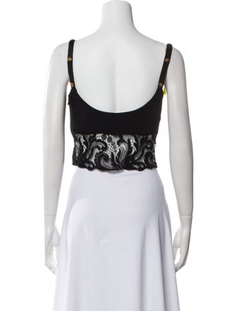 Versace Nylon Square Neckline Crop Top