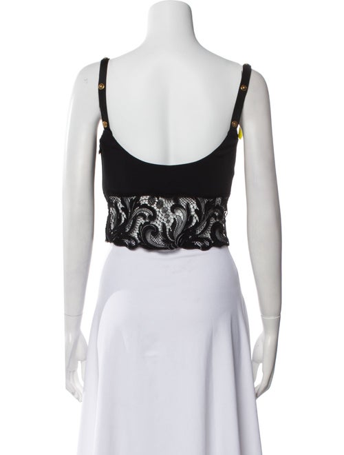 Versace Nylon Square Neckline Crop Top