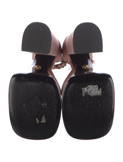 Versace Satin Crystal Embellishments D'Orsay Pumps