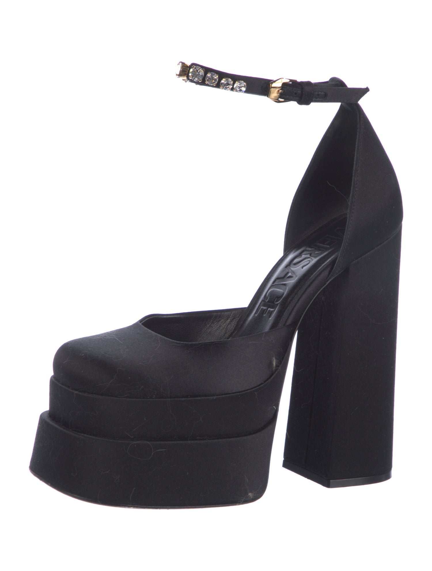 Versace Medusa Insignia Satin D'Orsay Pumps
