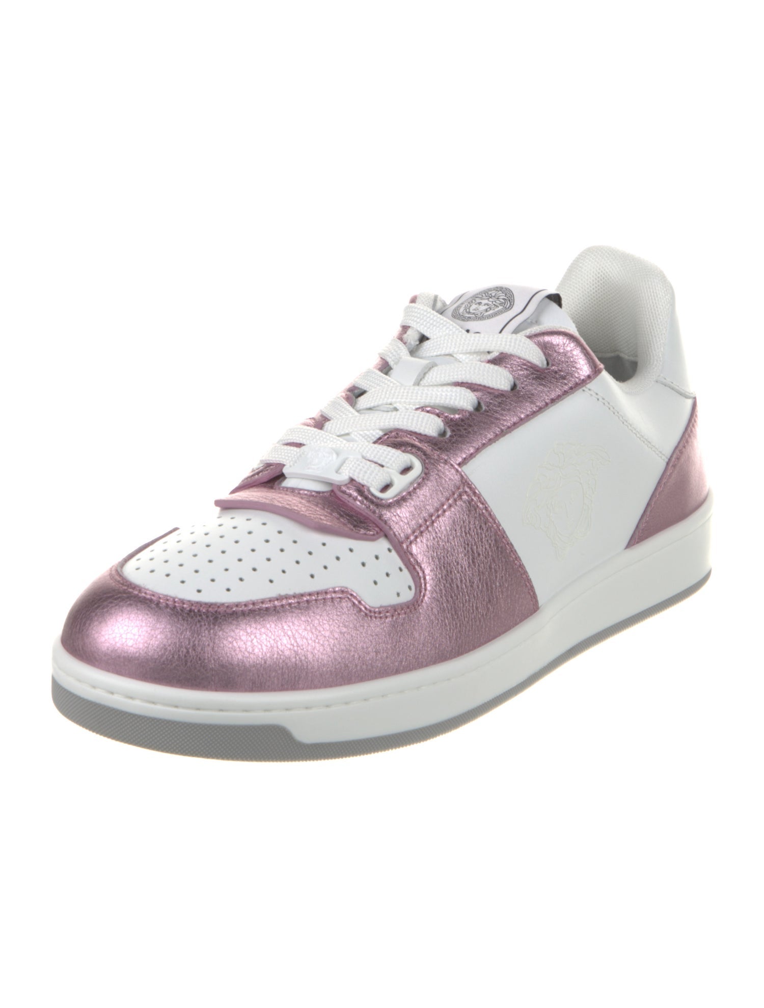 Versace Leather Colorblock Pattern Sneakers