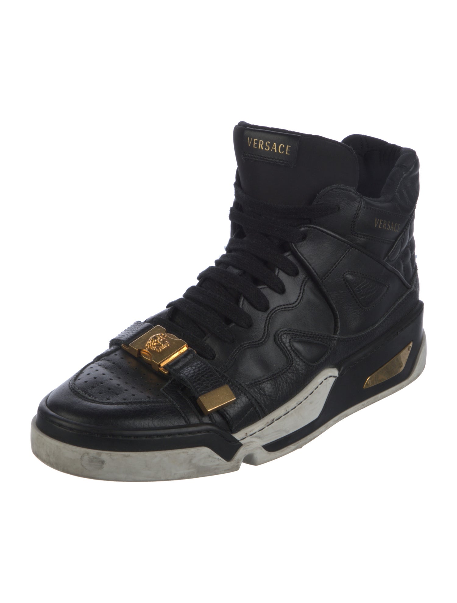 Versace Leather Printed Sneakers