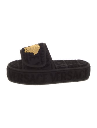 Versace Terry Cloth Embroidered Accent Espadrilles