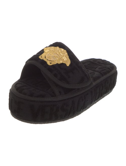 Versace Terry Cloth Embroidered Accent Espadrilles