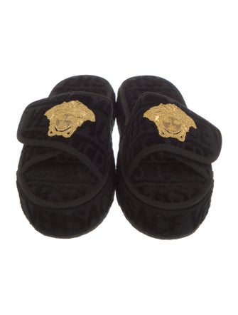Versace Terry Cloth Embroidered Accent Espadrilles