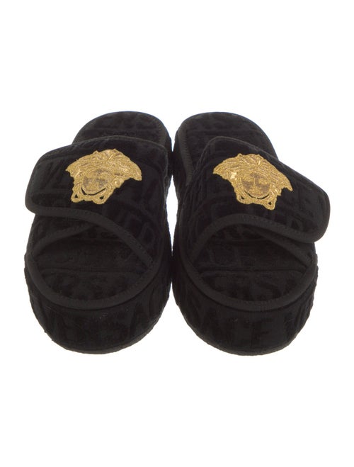 Versace Terry Cloth Embroidered Accent Espadrilles
