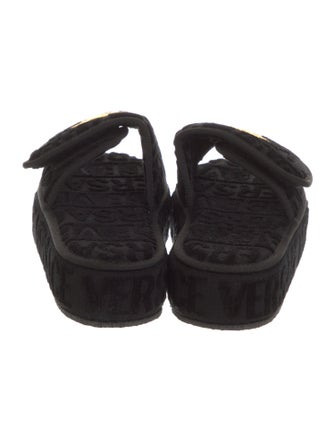 Versace Terry Cloth Embroidered Accent Espadrilles