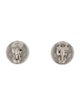 Versace Crystal Pave Medusa Clip-On Earrings