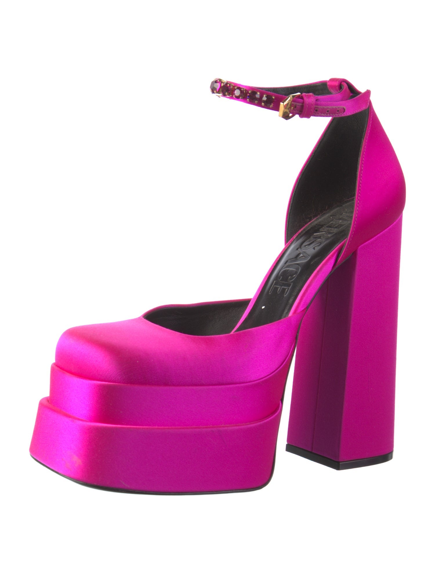 Versace Medusa Insignia Satin D'Orsay Pumps