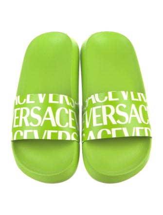 Versace Leather Printed Slides