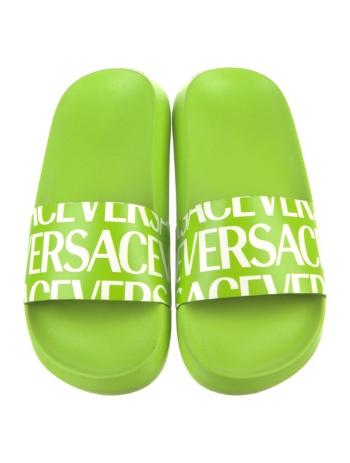 Versace Leather Printed Slides