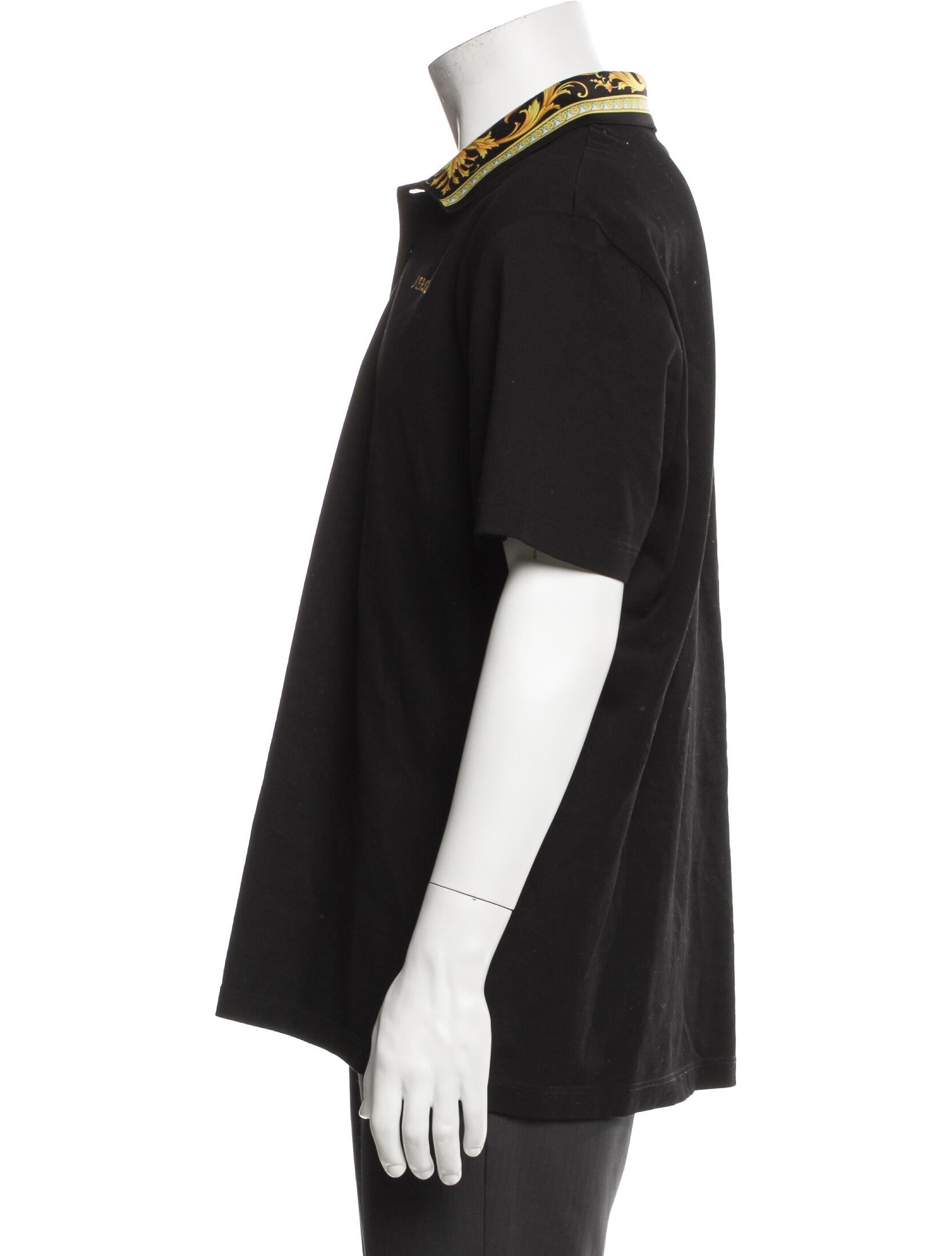 Versace Graphic Print Collar Polo Shirt