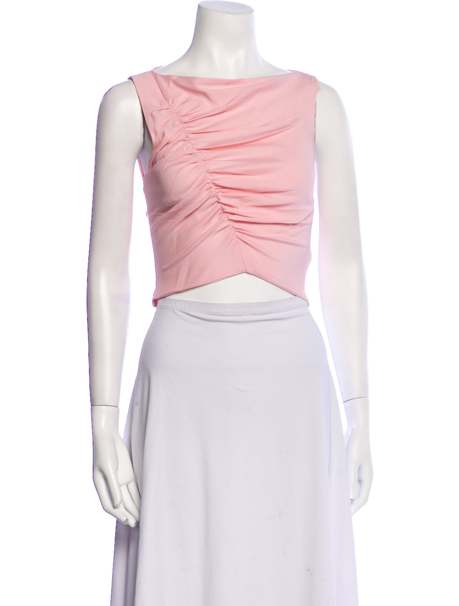 Versace Bateau Neckline Sleeveless Crop Top