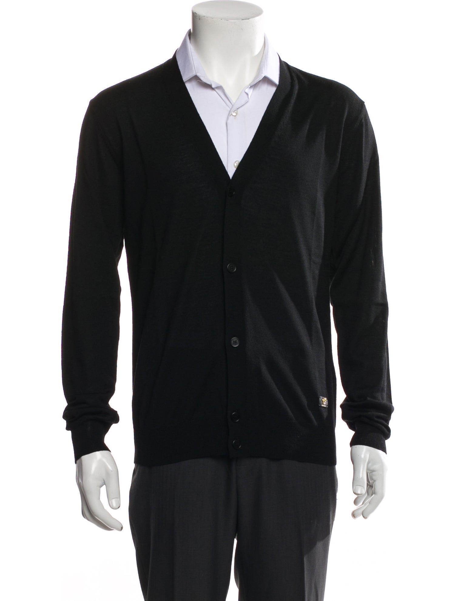 Versace Wool V-Neck Cardigan