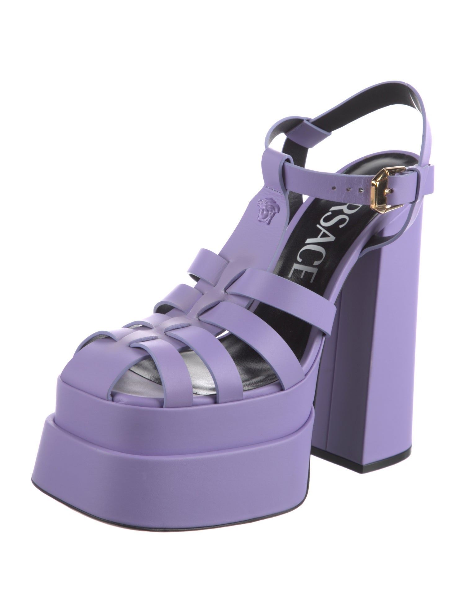 Versace Leather T-Strap Pumps