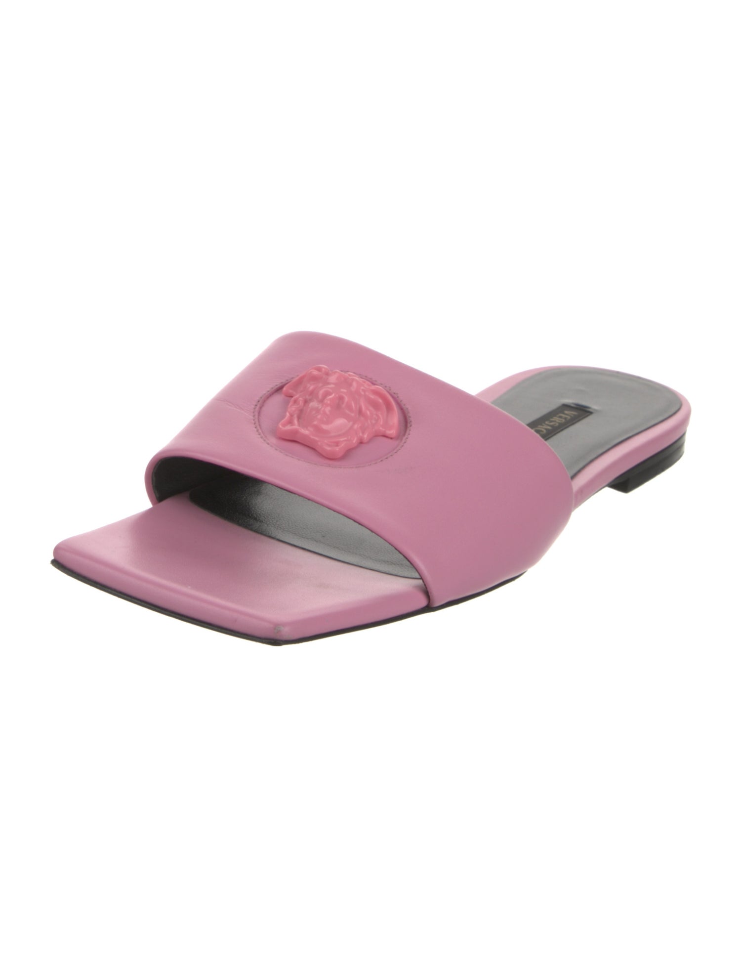 Versace Medusa Insignia Leather Slides