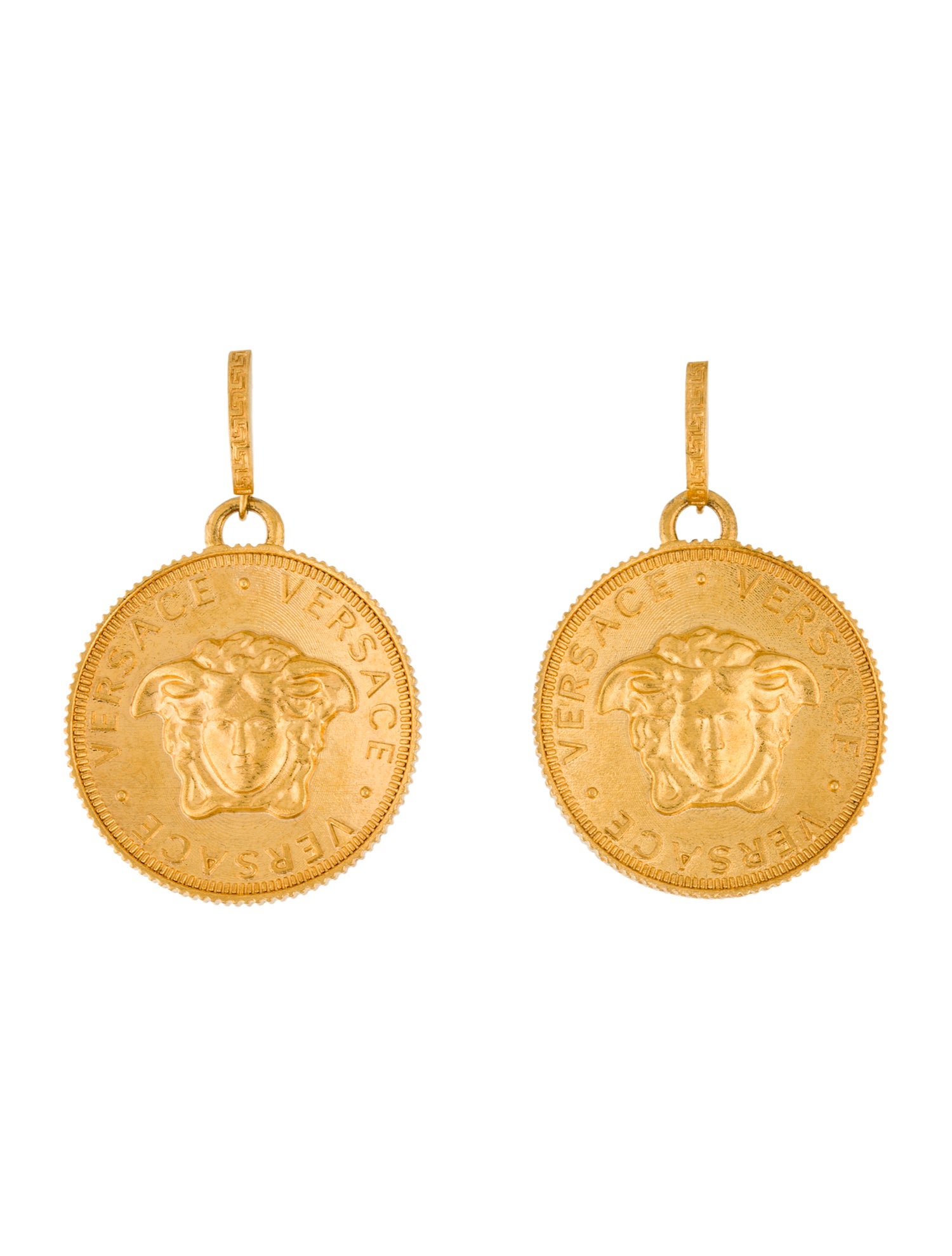Versace Medusa Tribute Coin Drop Earrings