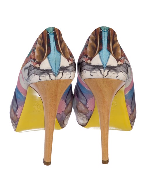 Versace Printed Crystal Embellishments Slingback Sandals